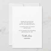 Eenvoudige script graduatie cap FOTO gepersonalise Bedankkaart (Achterkant)