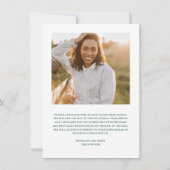 Eenvoudige Script Green Photo Afstuderen Aankondig Kaart (Achterkant)