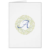 Eenvoudige Script Green Wreatogram Note-kaarten (Voorkant)