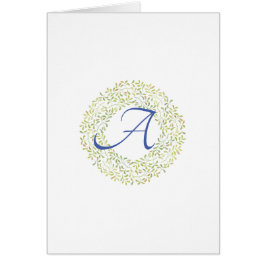 Eenvoudige Script Green Wreatogram Note-kaarten