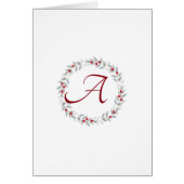 Eenvoudige Script Grey Wreater Monogram Notitiekaa (Voorkant)