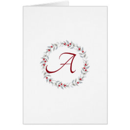 Eenvoudige Script Grey Wreater Monogram Notitiekaa