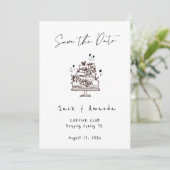 Eenvoudige Script hand tekening Trouwen sla de dat Save The Date (Staand voorkant)