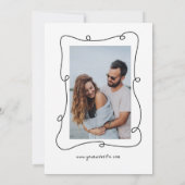 Eenvoudige Script hand tekening Trouwen sla de dat Save The Date (Achterkant)