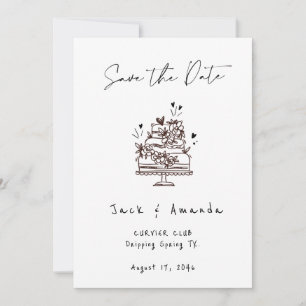 Eenvoudige Script hand tekening Trouwen sla de dat Save The Date