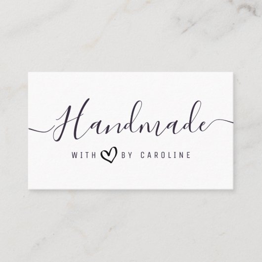 eenvoudige script Handmade business Visitekaartje (Voorkant)