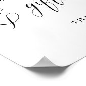 Eenvoudige Script  Huwelijk Tafelkaartjes & Cadeau Poster (Hoek)