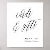 Eenvoudige Script  Huwelijk Tafelkaartjes & Cadeau Poster (Voorkant)