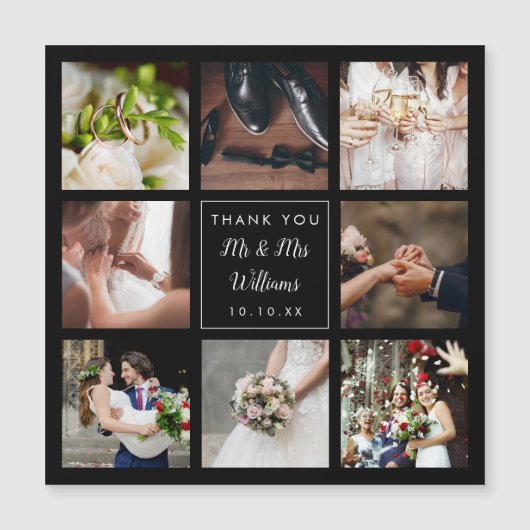 Eenvoudige Script Huwelijksfotocollage Bedankt  (Voorkant)