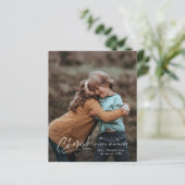 Eenvoudige Script Koester Foto Budget Kerstkaart (Staand voorkant)