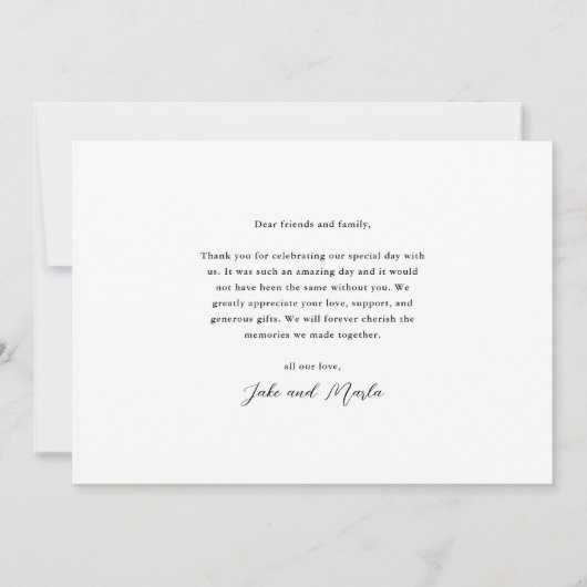Eenvoudige Script Love en Bedankt Photo Wedding (Achterkant)