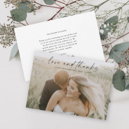Eenvoudige Script Love en Bedankt Photo Wedding