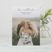 Eenvoudige Script Love en Bedankt Photo Wedding (Staand voorkant)