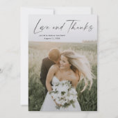 Eenvoudige Script Love en Bedankt Photo Wedding (Voorkant)