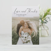 Eenvoudige Script Love en Bedankt Photo Wedding (Staand voorkant)