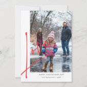 Eenvoudige Script Love Overlay Familie Foto Valent Feestdagenkaart (Voorkant)