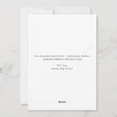 Eenvoudige Script Love Overlay Familie Foto Valent Feestdagenkaart (Achterkant)