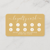 Eenvoudige Script Loyalty-Kaart - Goud en wit Klantenkaartje (Voorkant)