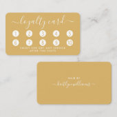 Eenvoudige Script Loyalty-Kaart - Goud en wit Klantenkaartje (Voorkant / Achterkant)