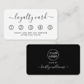 Eenvoudige Script Loyalty-Kaart - Logo - zwart-wit Klantenkaartje (Voorkant / Achterkant)