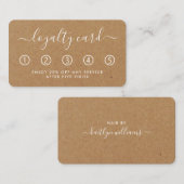 Eenvoudige Script Loyalty-Kaart - Rustic Kraft Klantenkaartje (Voorkant / Achterkant)