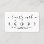 Eenvoudige Script Loyalty-Kaart - zwart-wit Klantenkaartje<br><div class="desc">Deze eenvoudige,  maar zeer stijlvolle kaarten zijn perfect om uw klanten een prikkel te geven om naar u terug te keren.</div>