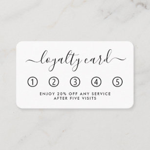 Eenvoudige Script Loyalty-Kaart - zwart-wit Klantenkaartje