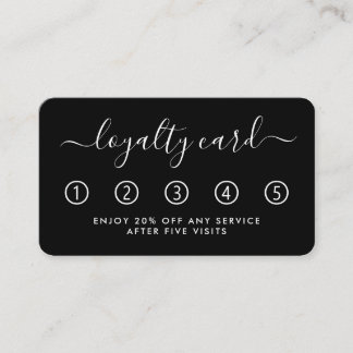 Eenvoudige Script Loyalty-Kaart - zwart-wit Klantenkaartje