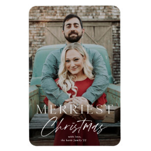 Eenvoudige Script Merry Kerst Kerstkaart Magneet