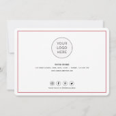 Eenvoudige script met hart - Zakelijke bedankkaart (Achterkant)