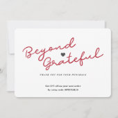 Eenvoudige script met hart - Zakelijke bedankkaart (Voorkant)