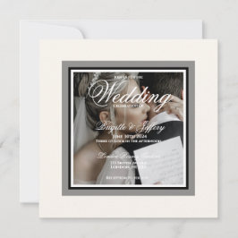 Eenvoudige script moderne trouwuitnodiging kaart