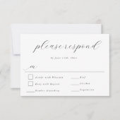 Eenvoudige Script Moderne Weddenschap RSVP-reactie RSVP Kaartje (Voorkant)