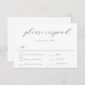 Eenvoudige Script Moderne Weddenschap RSVP-reactie RSVP Kaartje (Voorkant / Achterkant)