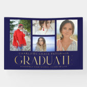 Eenvoudige Script Multi Foto Afstudeer Aankondigin Spandoek (Horizontaal)