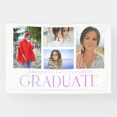 Eenvoudige Script Multi Foto Afstudeer Aankondigin Spandoek (Horizontaal)