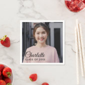 Eenvoudige script naam foto afstudeerfeest servett servet (Insitu)