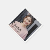 Eenvoudige script naam foto afstudeerfeest servett servet (Hoek)