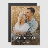 Eenvoudige script-naam fototrouwdag 'Save The Date Magnetische Uitnodiging (Voorkant / Achterkant)
