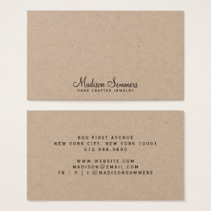 Eenvoudige Script Name Kraft Earring Display Kaart