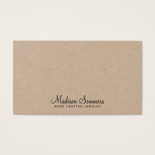Eenvoudige Script Name Kraft Earring Display Kaart (Voorkant)