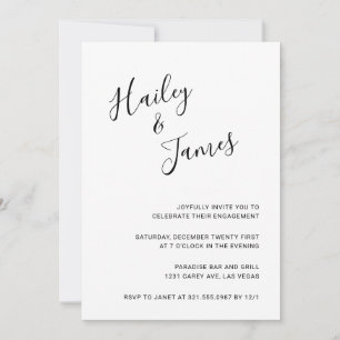 Eenvoudige Script Names Black White Engagement Par Kaart