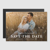 Eenvoudige Script Names Foto bruiloft Save the Dat Magnetische Uitnodiging (Voorkant / Achterkant)