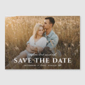 Eenvoudige Script Names Foto bruiloft Save the Dat Magnetische Uitnodiging (Voorkant)
