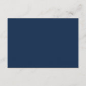 Eenvoudige Script Navy Bruiloftsreceptie Informatiekaartje (Achterkant)