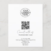 Eenvoudige Script Neem contact met ons op Logo QR  Flyer (Voorkant)