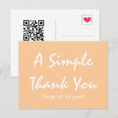 Eenvoudige Script Peach Business Bedankt Briefkaart (Voorkant / Achterkant)