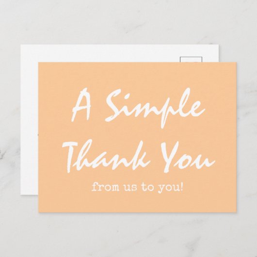 Eenvoudige Script Peach Business Bedankt Briefkaart (Voorkant / Achterkant)