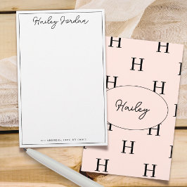 Eenvoudige Script Persoonlijke Monogram Briefpapie Briefpapier