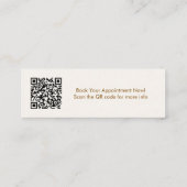 Eenvoudige Script Preppy QR Code Meisjesachtig Tan Mini Visitekaartje (Achterkant)